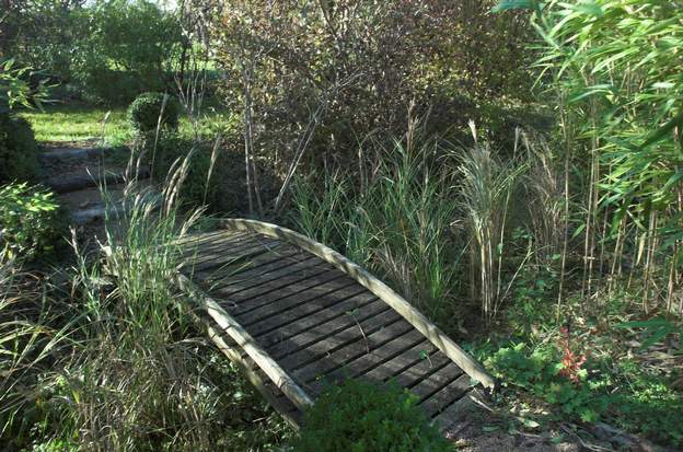 La rivière en 2011 Dans le jardin japonisant, Martine créé une rivière de miscanthus que l'on passe sur un petit pont. Ce sont trois sinensis, 'Variegatus', 'Adagio' et...